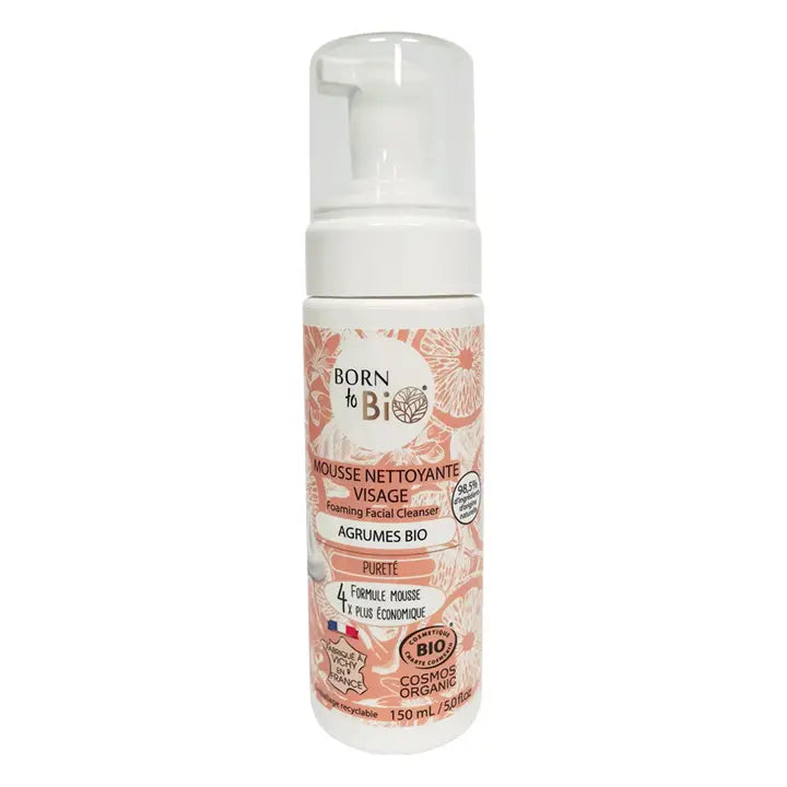 Mousse Nettoyante Visage Bio – Agrumes Tonifiants