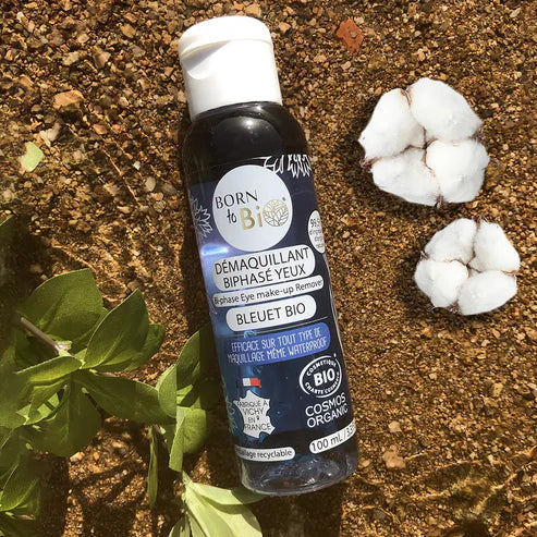 Démaquillant Waterproof Biphasé Yeux au Bleuet Bio – Born to Bio