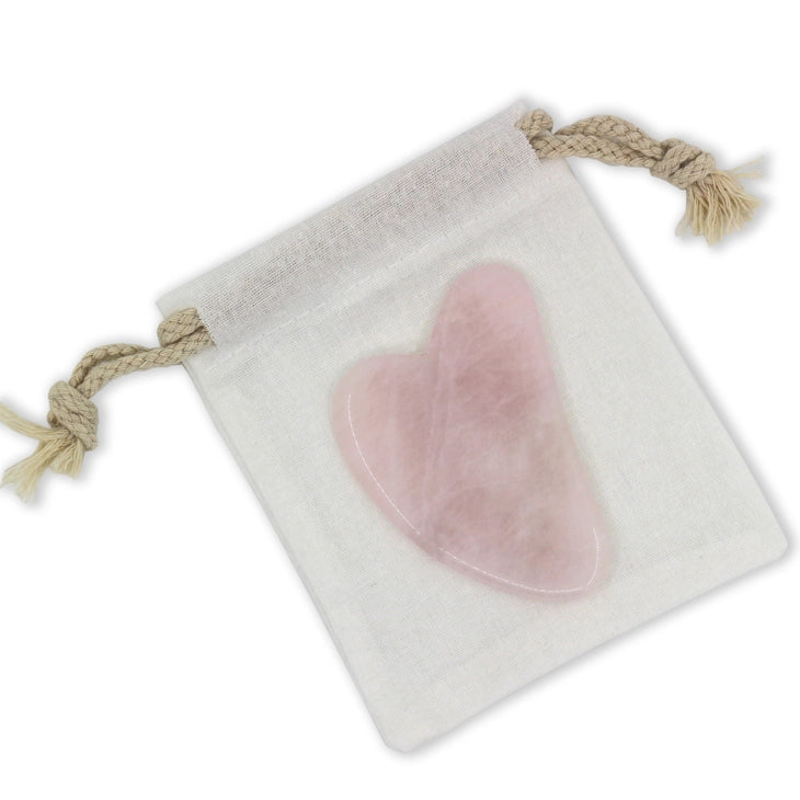 Gua Sha en Quartz Rose – Massage Visage & Drainage Naturel