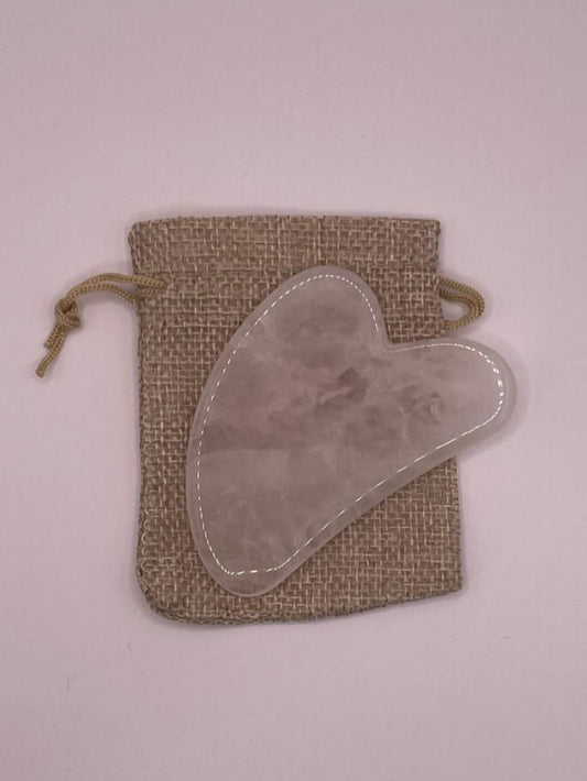 Gua Sha en Quartz Rose – Massage Visage & Drainage Naturel