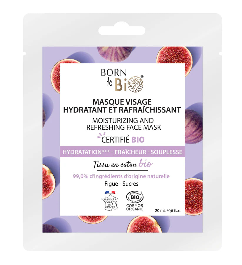 Masque visage Hydratant et Rafraîchissant en coton - Certifié Bio - Hydratation*** - Fraîcheur -Souplesse