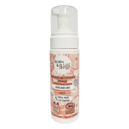 Mousse Nettoyante Visage Bio – Agrumes Tonifiants