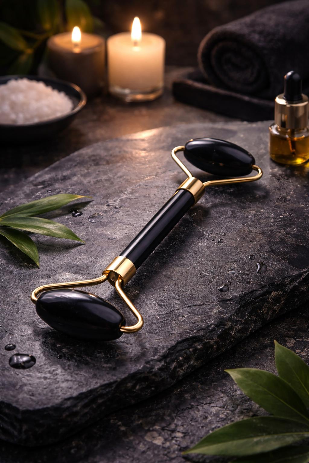 Roller Double Jade Noir – Soin Visage | Sérélya
