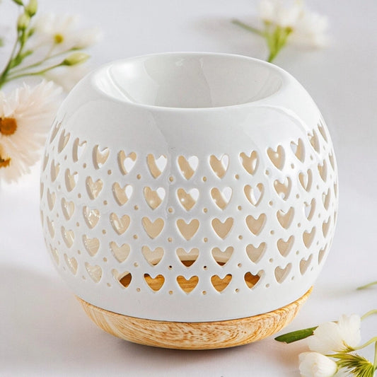 Brûle-Parfum Céramique “Cœur” – Diffuseur Fondants & Huiles