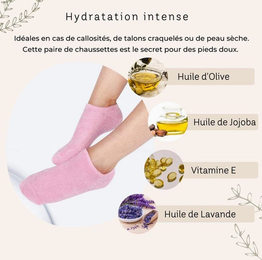 Chaussettes Hydratantes Roses – Pieds Doux & Régénérés
