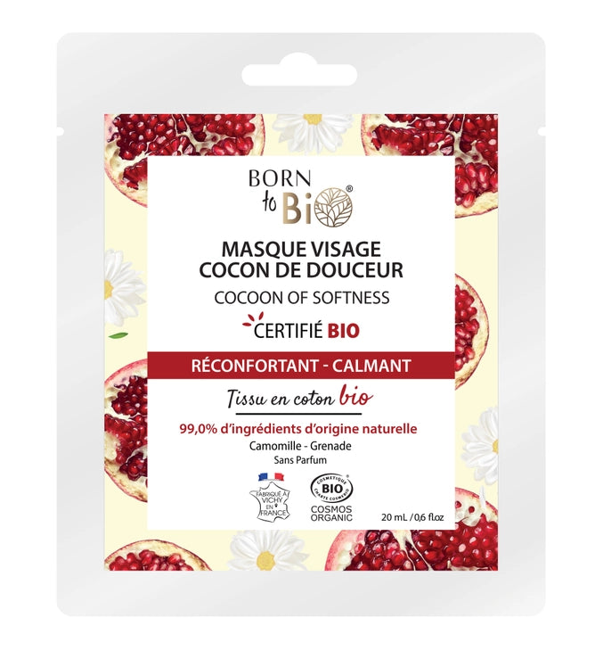 Masque visage Cocon de douceur en coton - Certifié BIO
