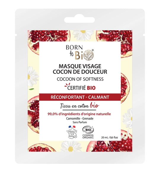 Masque visage Cocon de douceur en coton - Certifié BIO