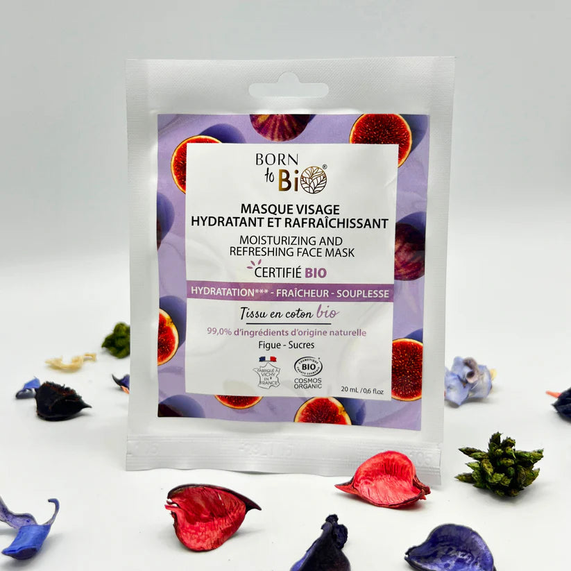 Masque visage Hydratant et Rafraîchissant en coton - Certifié Bio - Hydratation*** - Fraîcheur -Souplesse